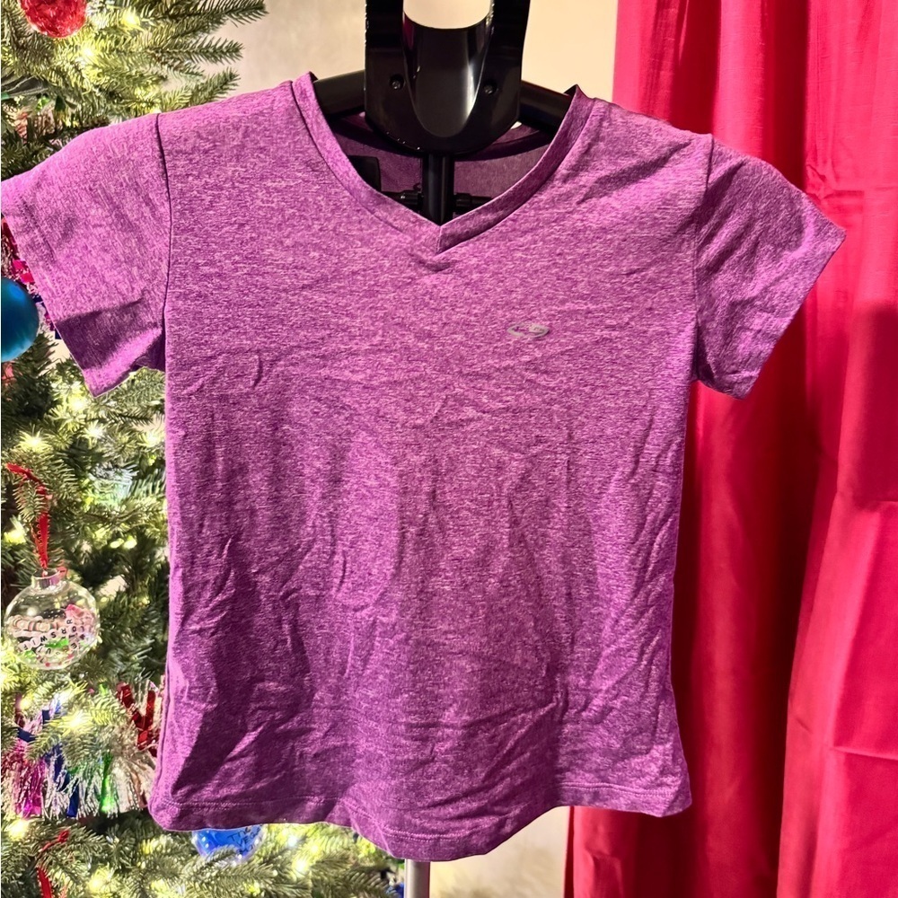 Purple V-Neck Athletic Tee